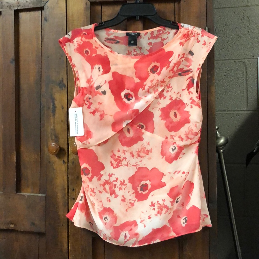 Pink floral blouse